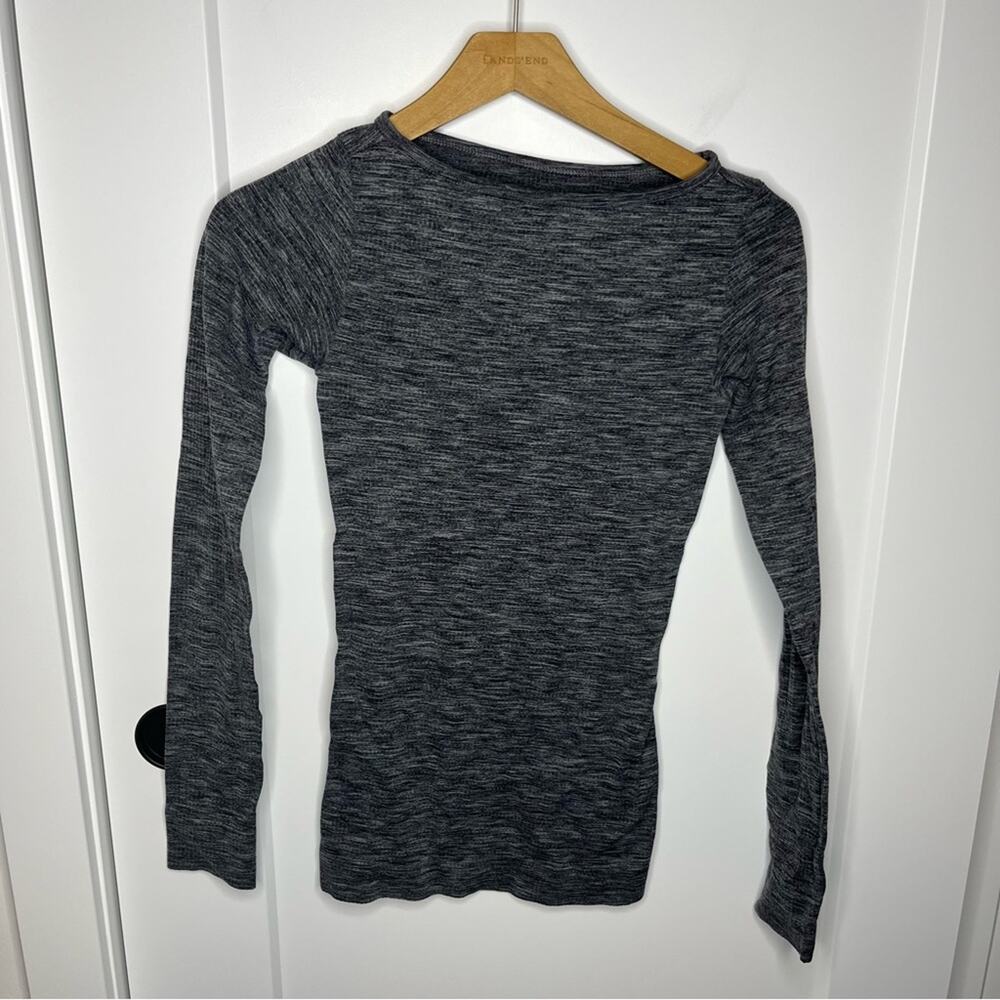 Athleta Heather Grey Seamless Knit Long Sleeve Athletic Tee Size XS